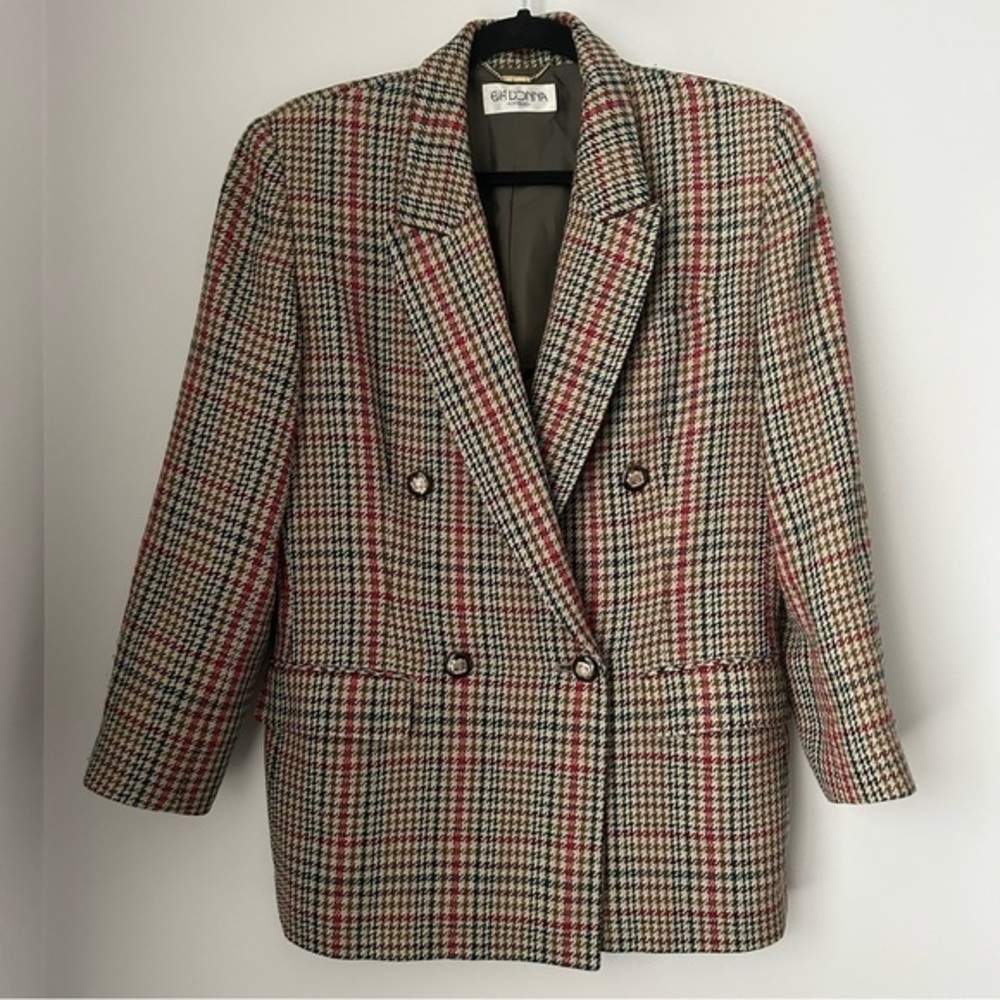 Eva Donna Onward Vintage Plaid Blazer